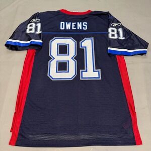 VTG Y2K Reebok NFL Buffalo Bill Terrell Owens 81 TO Navy Blue Jersey Men-M-7242
